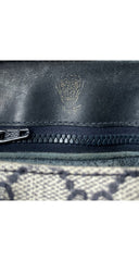 1970s Ophidia GG Canvas Navy Leather Crossbody Bag