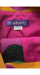 1970s Geometric Print Wool Jersey Knit Wrap Skirt