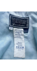 1990s Powder Blue Leather Cropped Jacket