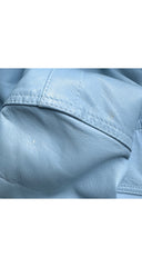 1990s Powder Blue Leather Cropped Jacket