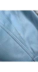 1990s Powder Blue Leather Cropped Jacket