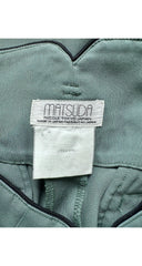 1980s Teal Rayon Tapered High-Waisted Trousers