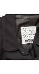 1990s Envelope Pocket Black Crepe Mini Skirt Suit