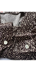1972-73 F/W Dot Print Brown Balloon Sleeve Blouse