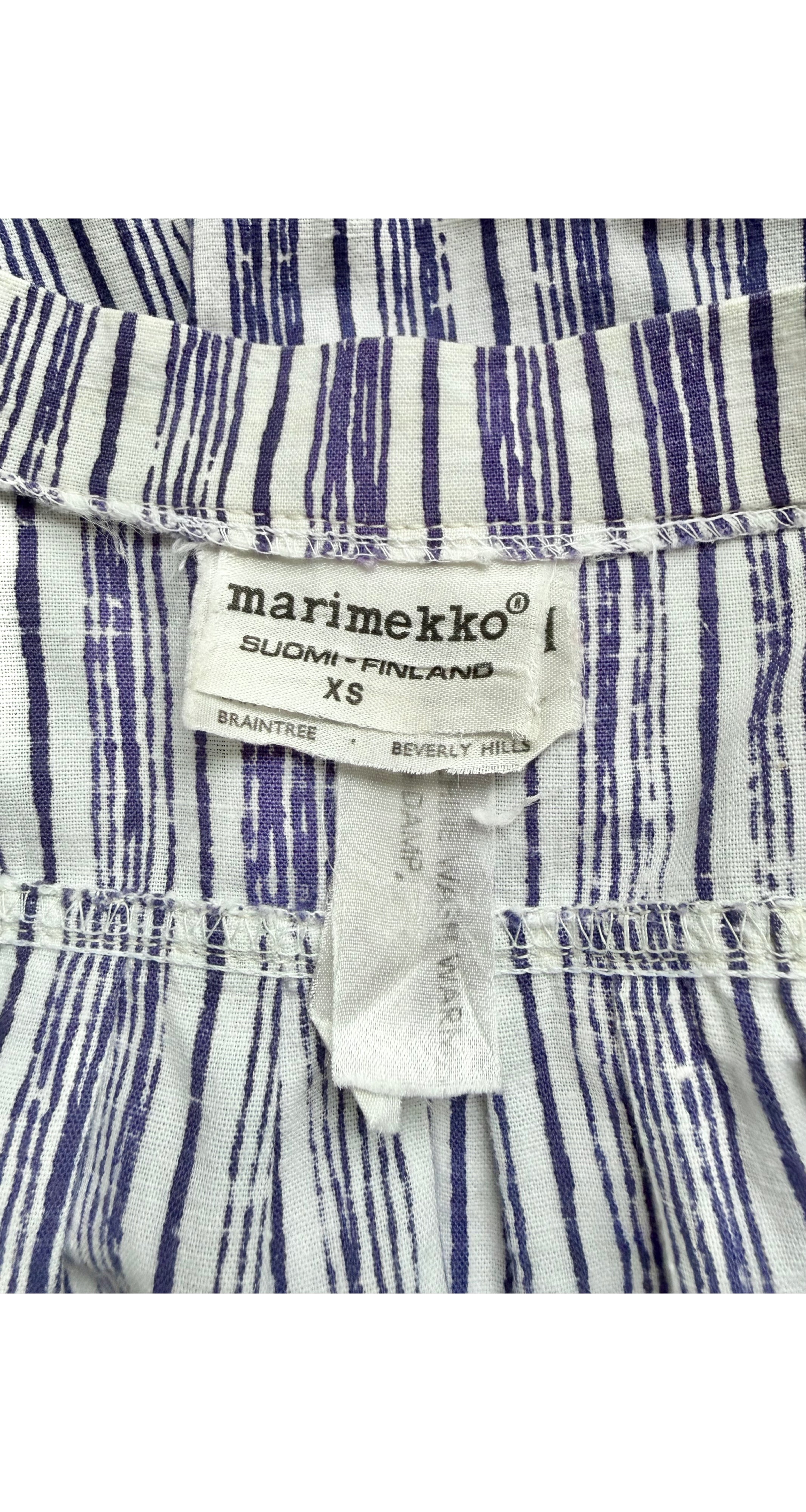 1962 "Ruuna" Blue & White Striped Cotton Shirt Dress