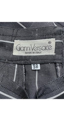 1980s Pinstripe Gray Raw Silk Pleated Trousers