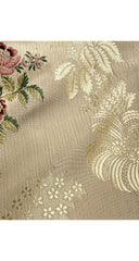 1940s Floral Gold Silk Brocade Floor Length Evening Coat