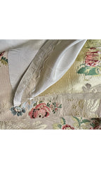 1940s Floral Gold Silk Brocade Floor Length Evening Coat