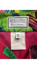 1990s Vibrant Floral Print Faille Mini Skirt