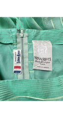 1980s Turquoise Silk Organza Puff Sleeve Gown