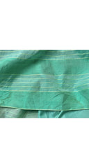 1980s Turquoise Silk Organza Puff Sleeve Gown