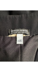 1990s Black Silk Crepe Wide-Leg Trousers