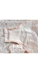 1990s Peach Floral Monogram Lace Lingerie Bodysuit