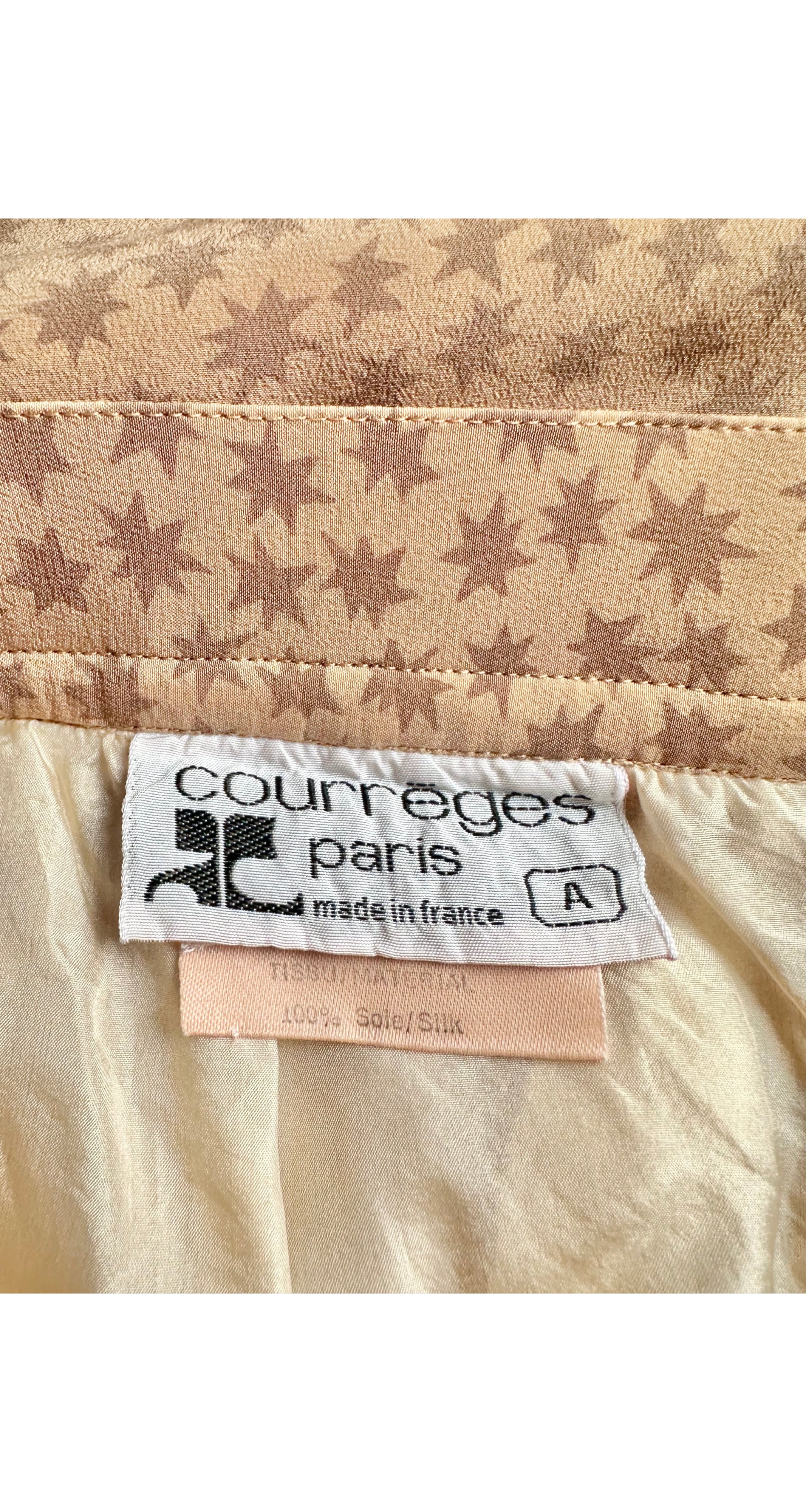 1979 S/S Star Print Beige Silk Knee-Length Skirt