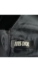 1970s Black Rayon Velvet V-Neck Evening Dress