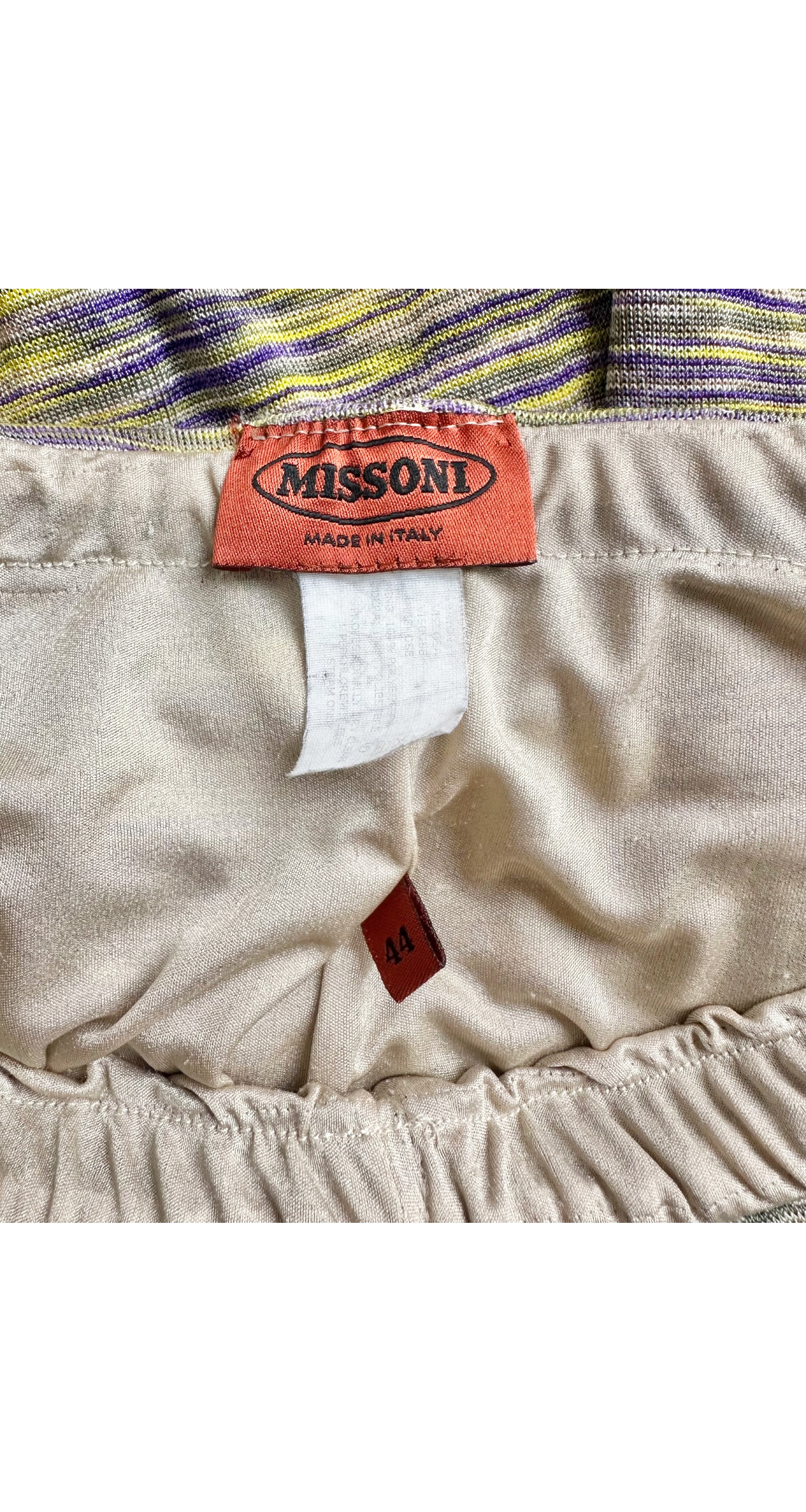 2000s Space Dyed Purple & Yellow Viscose Knit Pants