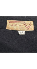 1970s Signature Black Wool Knit Balloon Sleeve