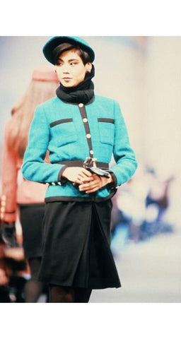 1989-90 F/W Runway Turquoise Wool Tweed Jacket