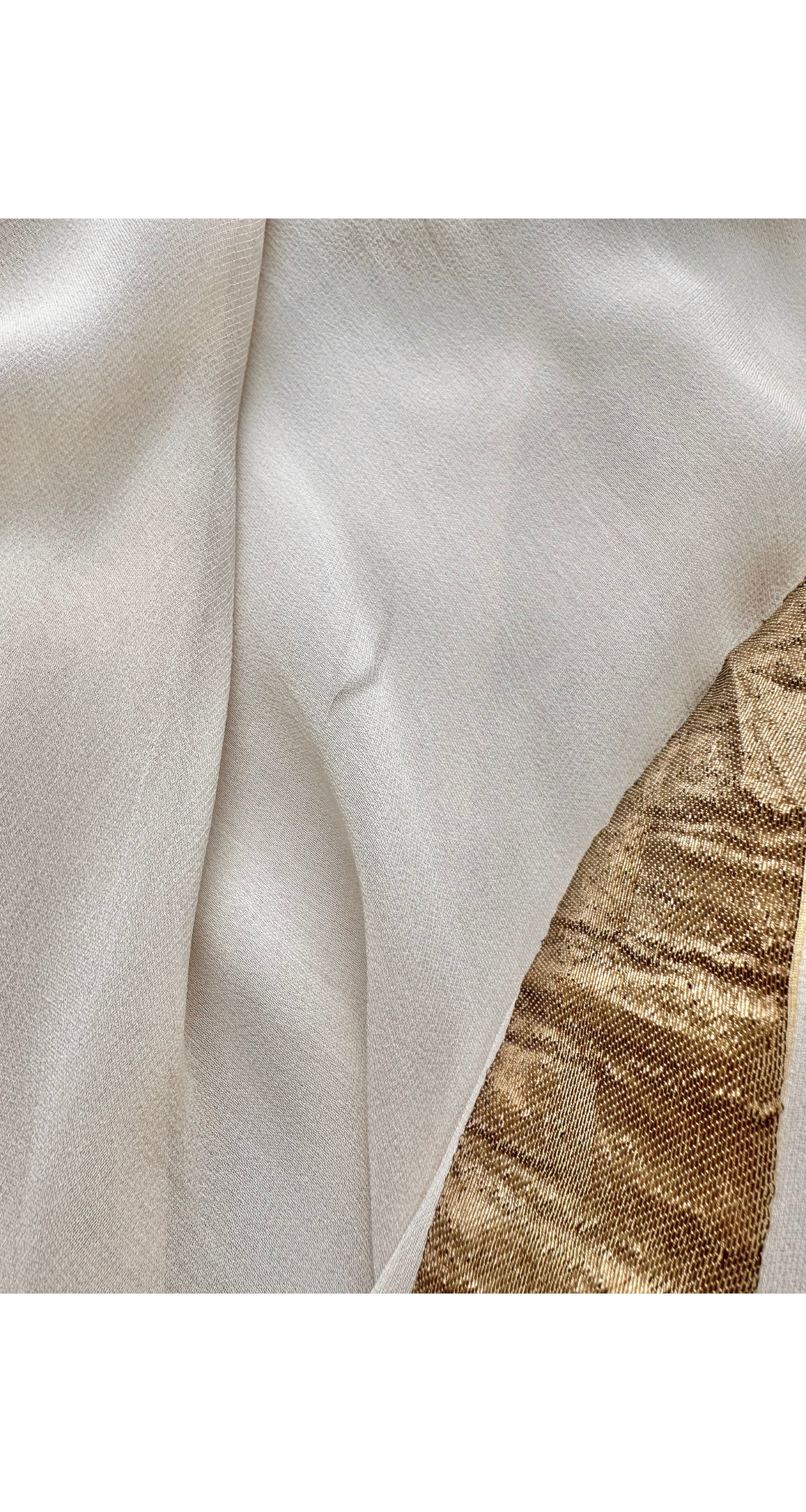 1940s Gold Lamé & Ivory Silk Chiffon Gown
