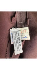 1970s Brown Polka Dot Devoré Feather Trim Gown