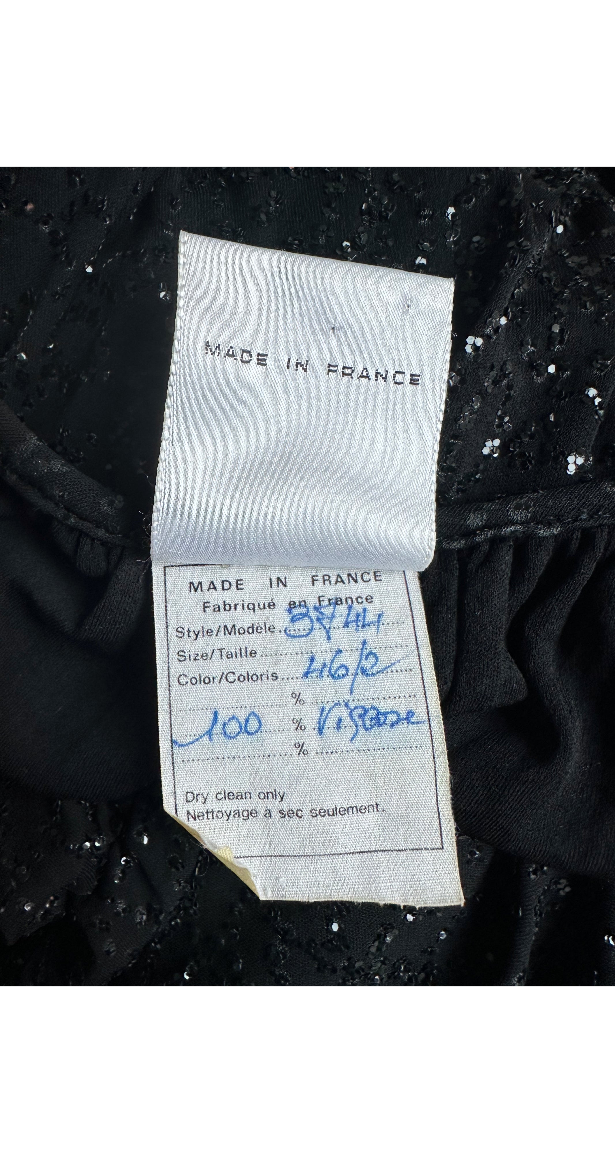 1985-86 F/W Black Glitter Jersey Convertible Evening Dress