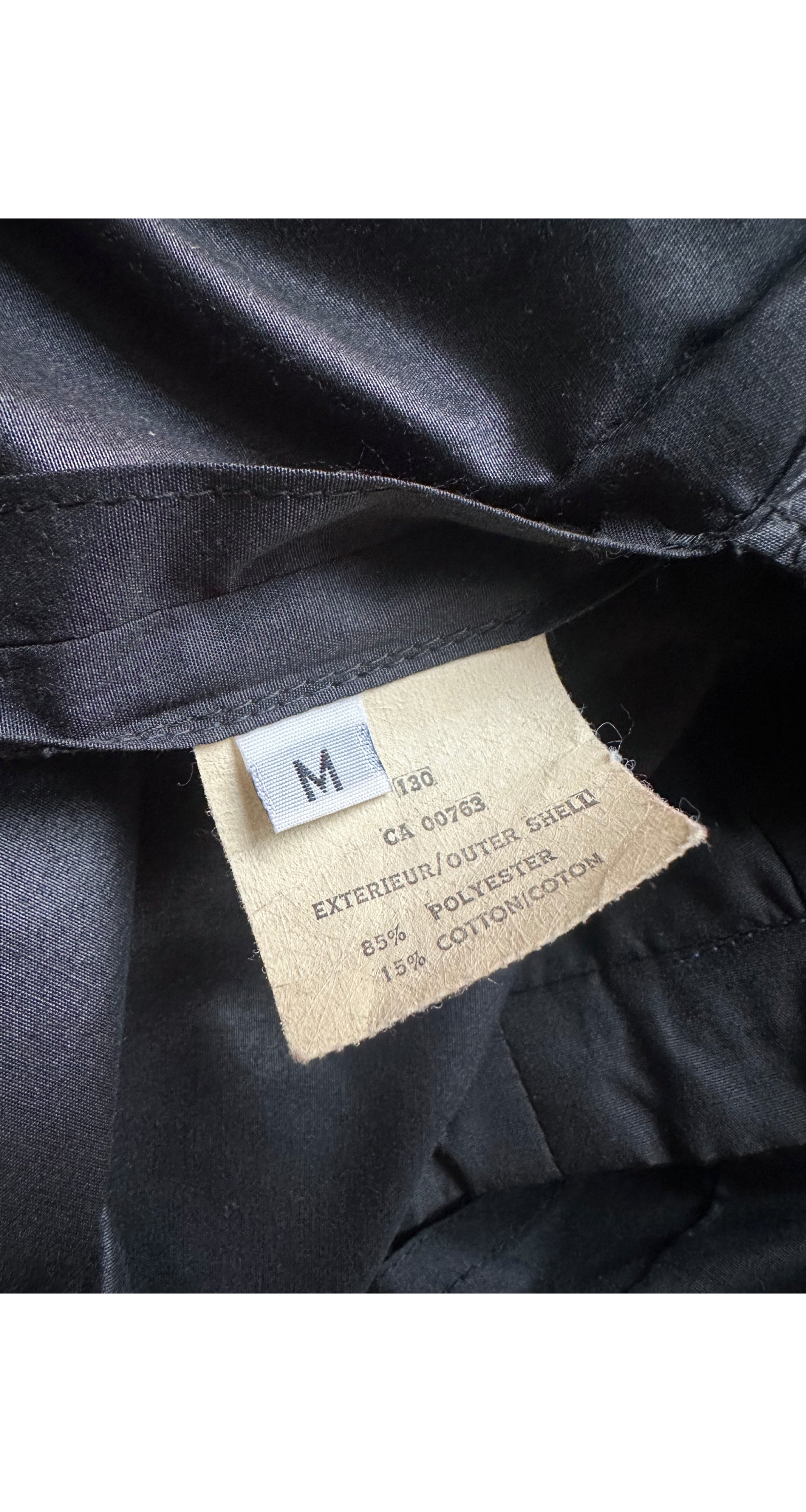 1980s Black Pleated Lightweight Swing Raincoat