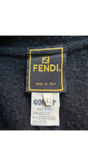 1990-91 F/W Black Angora & Cashmere Swing Scarf Coat