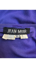 1970s Purple Rayon Jersey Long Sleeve Midi Dress