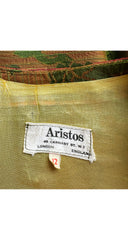 1960s Iridescent Copper & Green Floral Damask Tunic