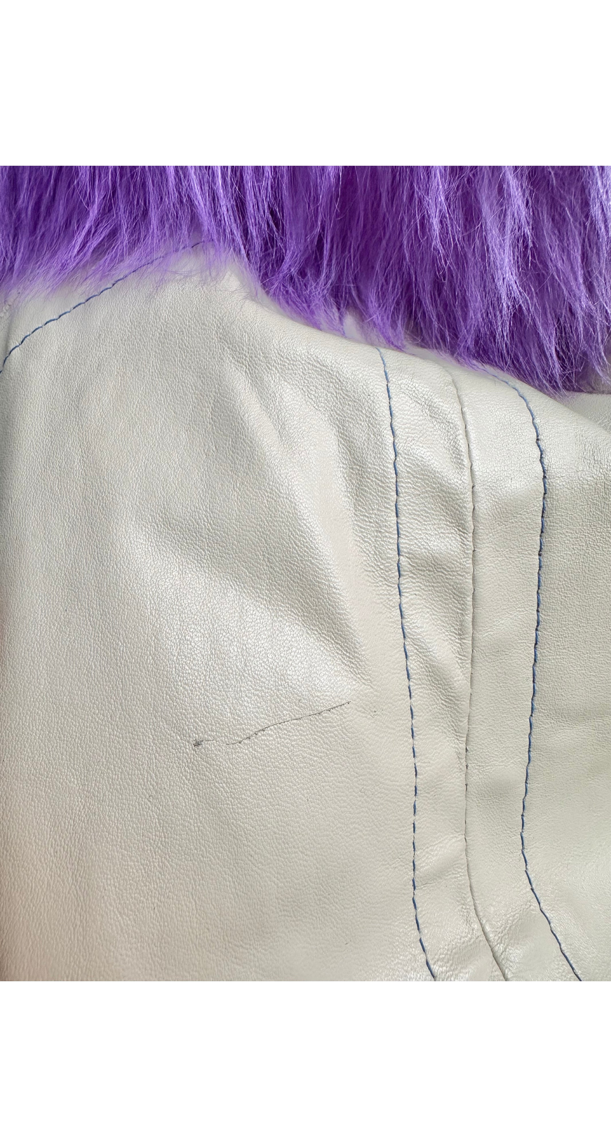 1960s Purple Sheepskin Leather Double-Breasted Coat