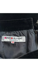 1970s Black Cotton Velvet Maxi Skirt