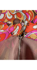 1970s Floral Print Silk Chiffon Wide Leg Pants