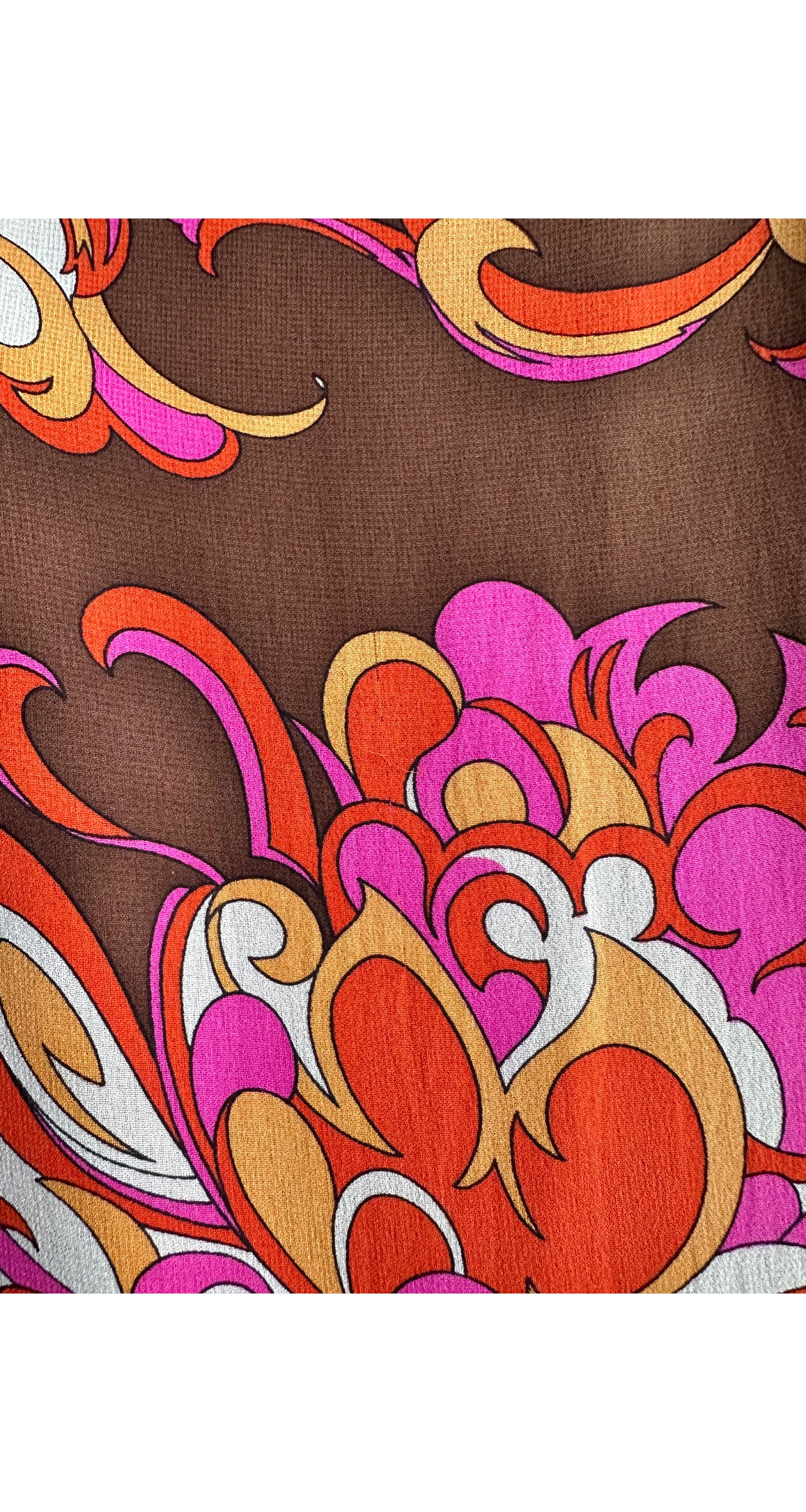 1970s Floral Print Silk Chiffon Wide Leg Pants