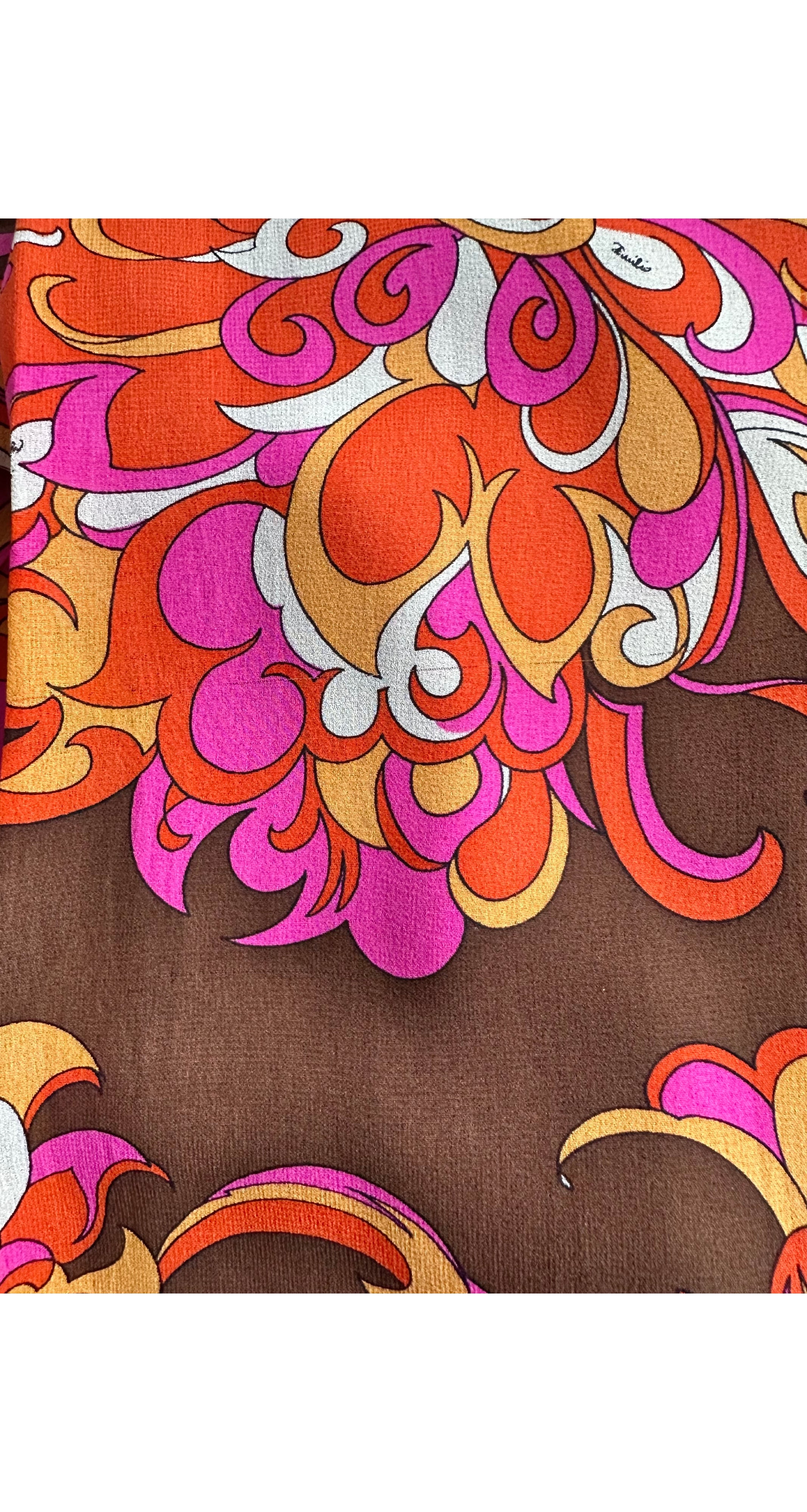 1970s Floral Print Silk Chiffon Wide Leg Pants