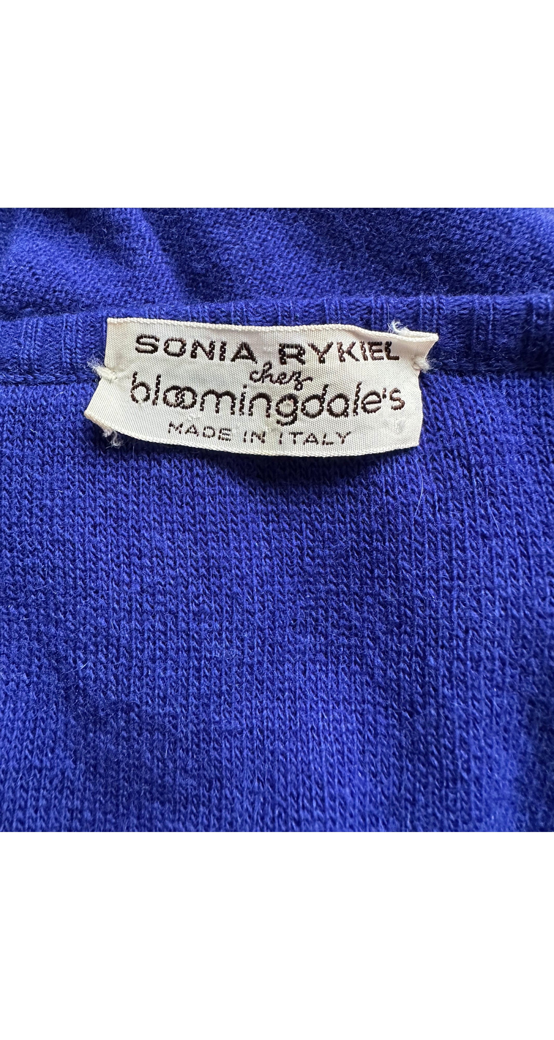 1982 S/S Indigo Wool Knit Ruffle Collar Dress