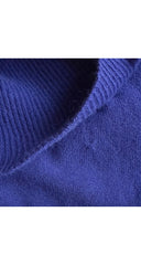 1982 S/S Indigo Wool Knit Ruffle Collar Dress