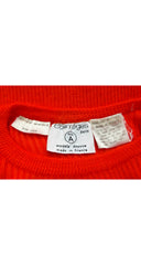 1970s Logo Orange Ribbed Knit Short Sleeve Top
