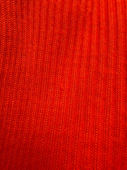 1970s Logo Orange Ribbed Knit Short Sleeve Top