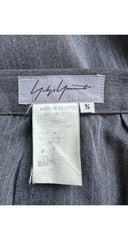 1990s Pinstripe Gray Draped Maxi Skirt