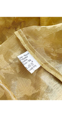 1990s Gold Organza Bishop Sleeve Peplum Blouse