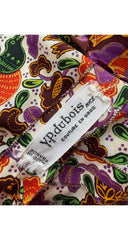 1960s Bird Batik Print Cotton Sleeveless Day Dress