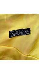 1970s Floral Print Yellow Silk Twill Halter Crop Top