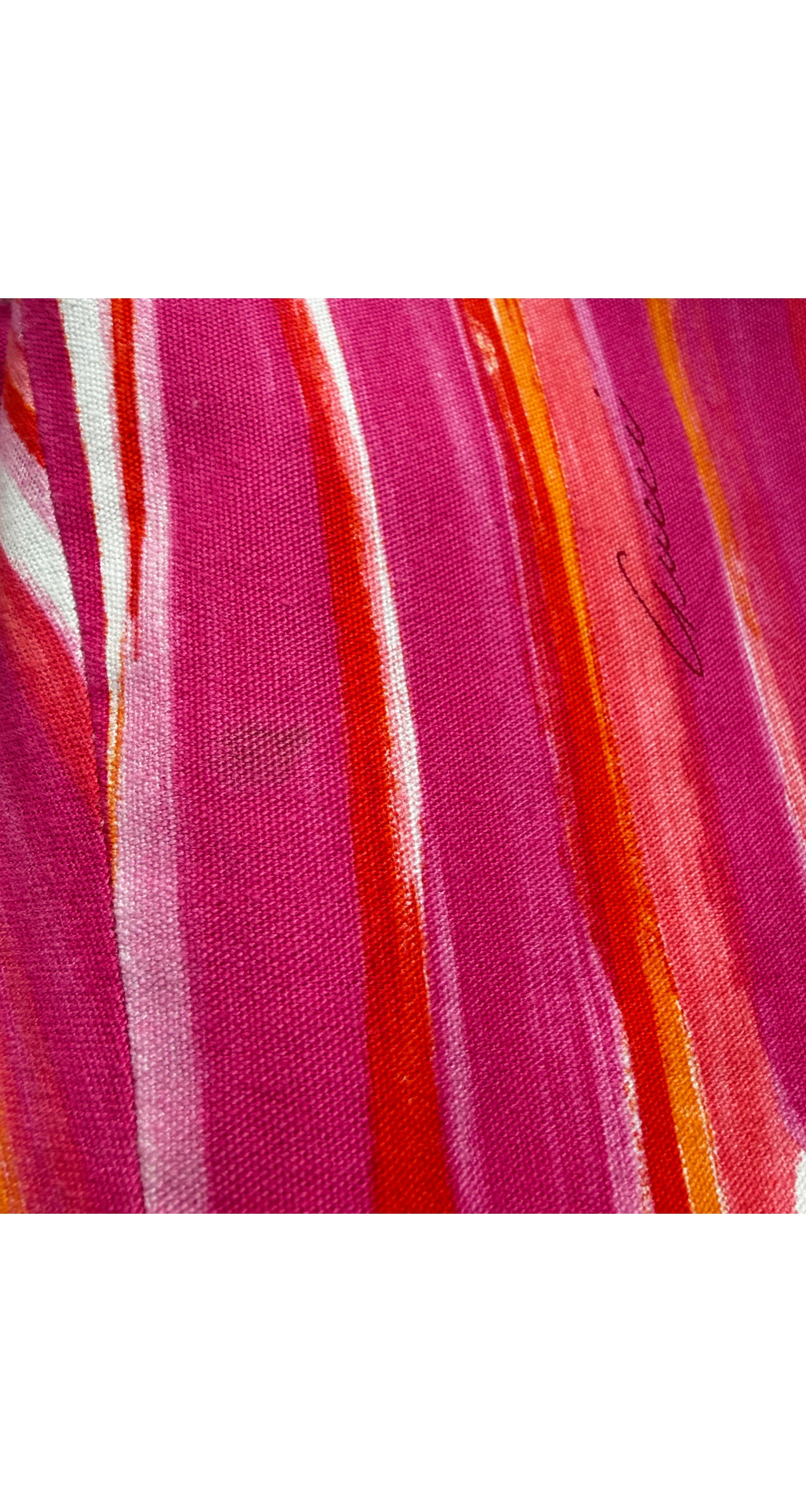 1996 S/S Pink & Orange Brushstroke Print Cotton Pants