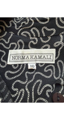 1984 S/S Lasso Print Black Rayon Blouson Shirt Dress