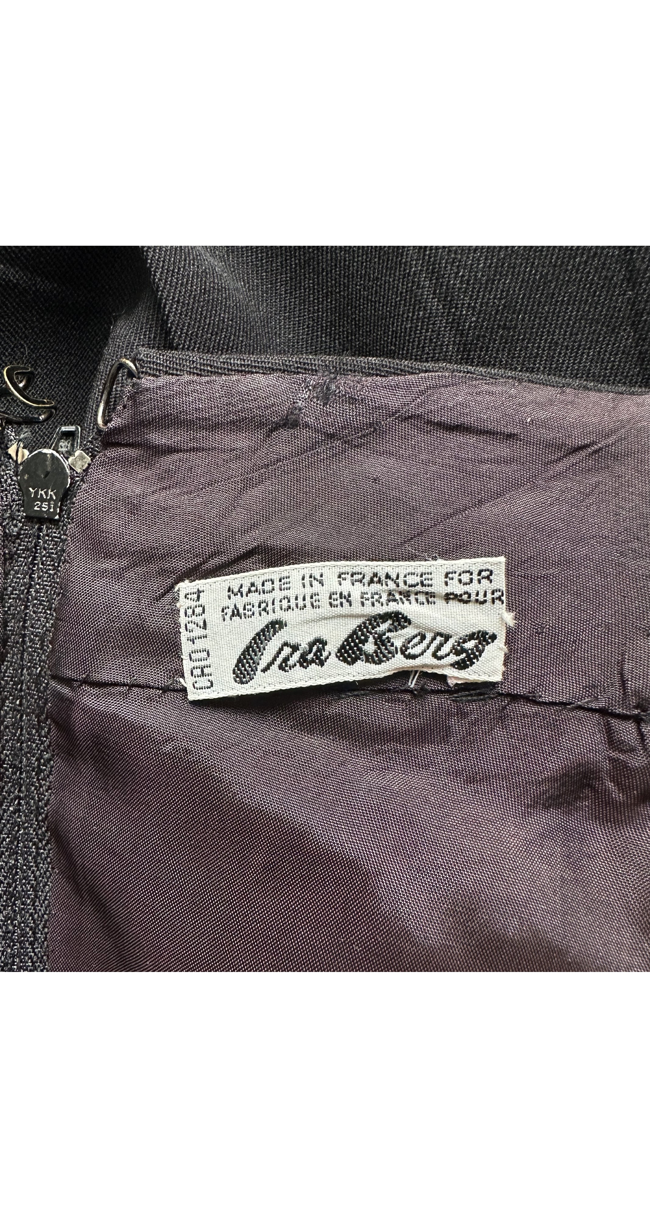 1980s Horsebit Black Wool Gabardine Pleated Skirt