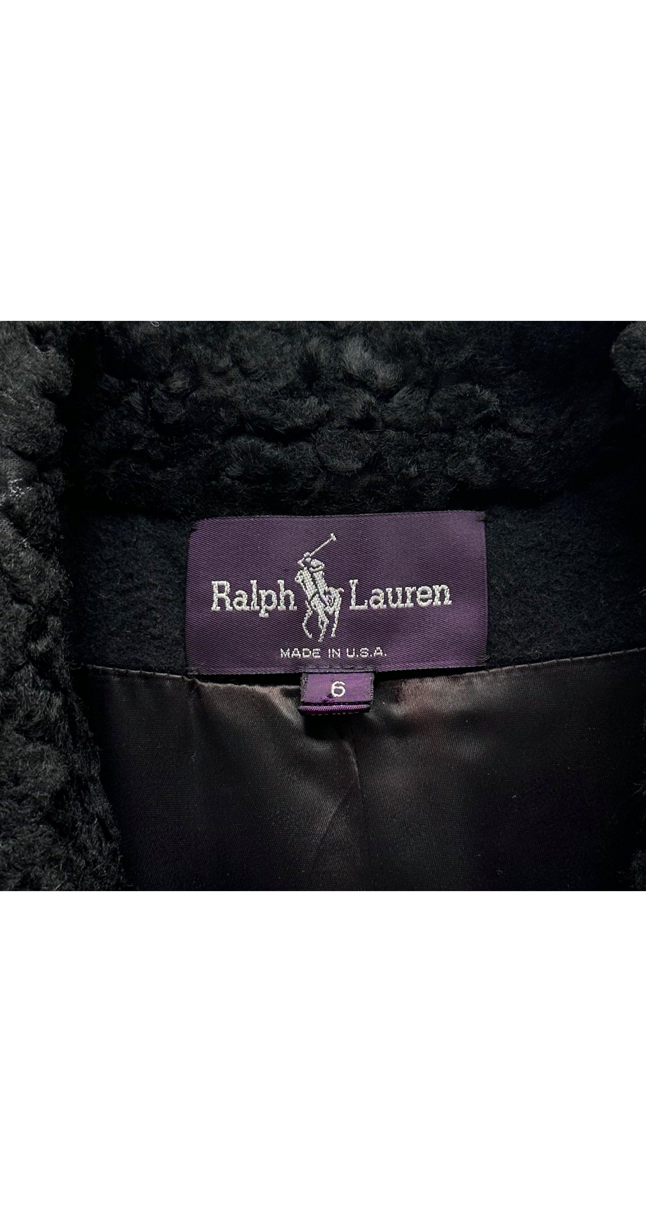 1993-94 F/W Astrakhan Black Wool Military Coat