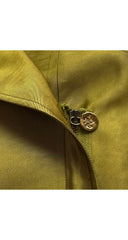 1990s Chartreuse Faille Belted Moto Jacket