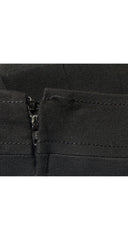 1980s Horsebit Black Wool Gabardine Pleated Skirt