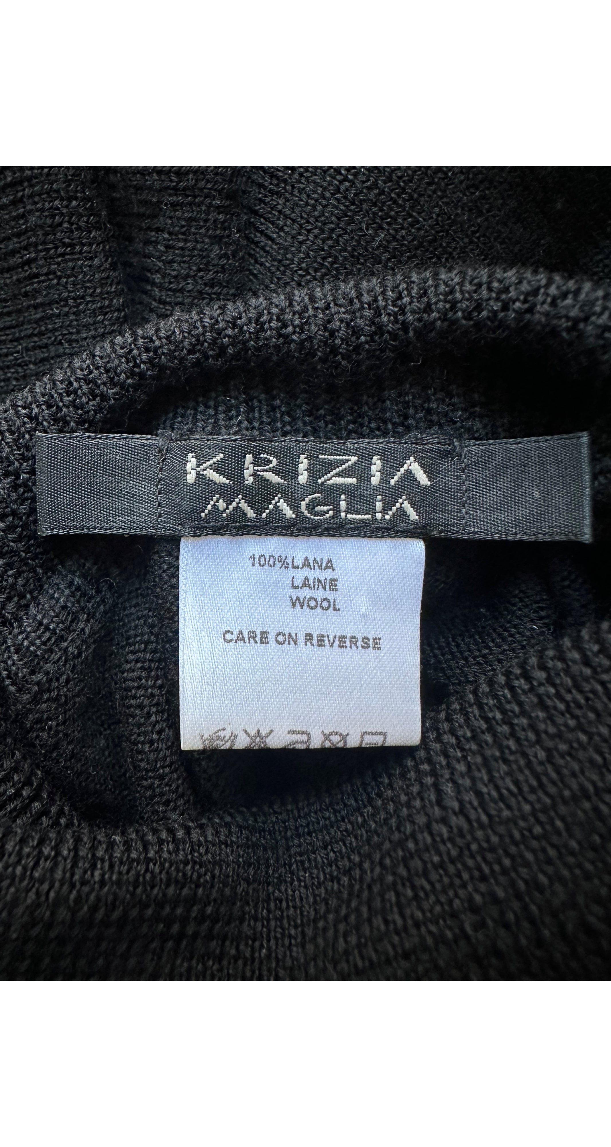 2011 F/W Leopard Face Black Wool Turtleneck Sweater