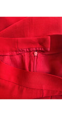 1990s Animal Novelty Print Red Wool Skirt Suit